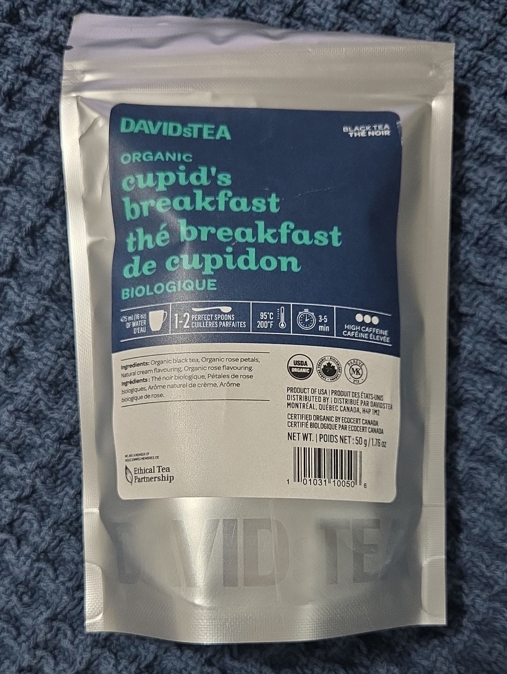 2/$20 New! Sealed! Davidstea CUPID'S BREAKFAST Loose Leaf Tea 50g Davids Tea